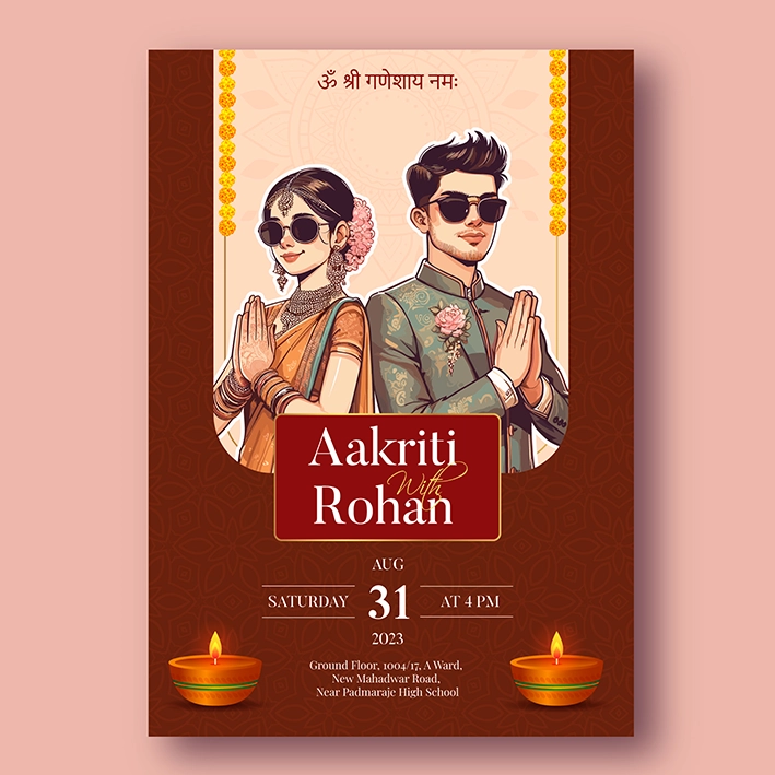 Modern Elegance Couple Invite